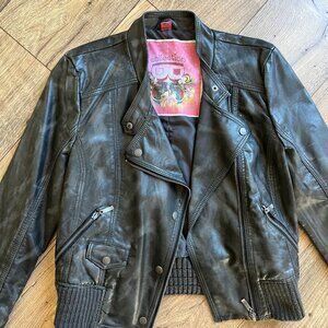 Faux Leather Moto Jacket | Size M